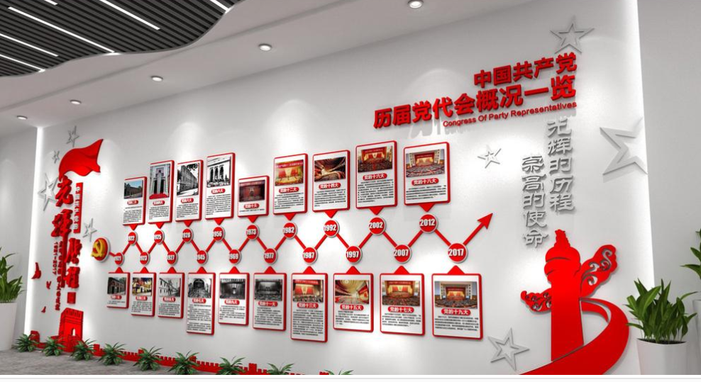 3d立體黨建展板走廊過道黨建文化墻設(shè)計(jì)