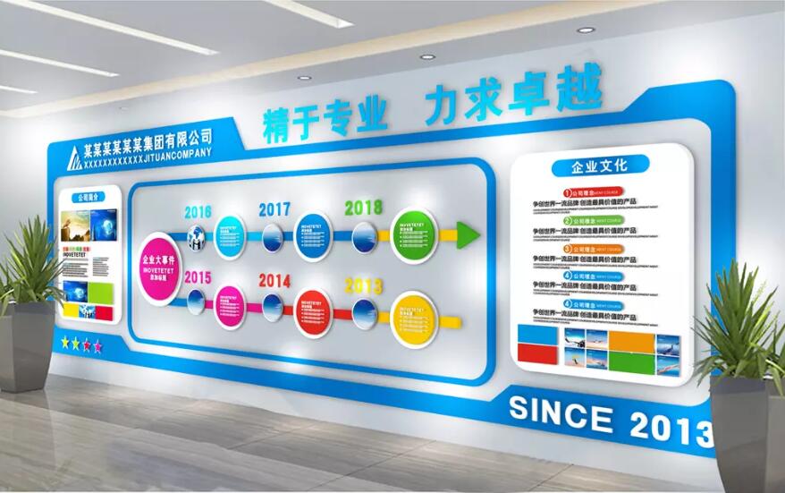 創(chuàng)意簡約企業(yè)文化墻制作效果圖