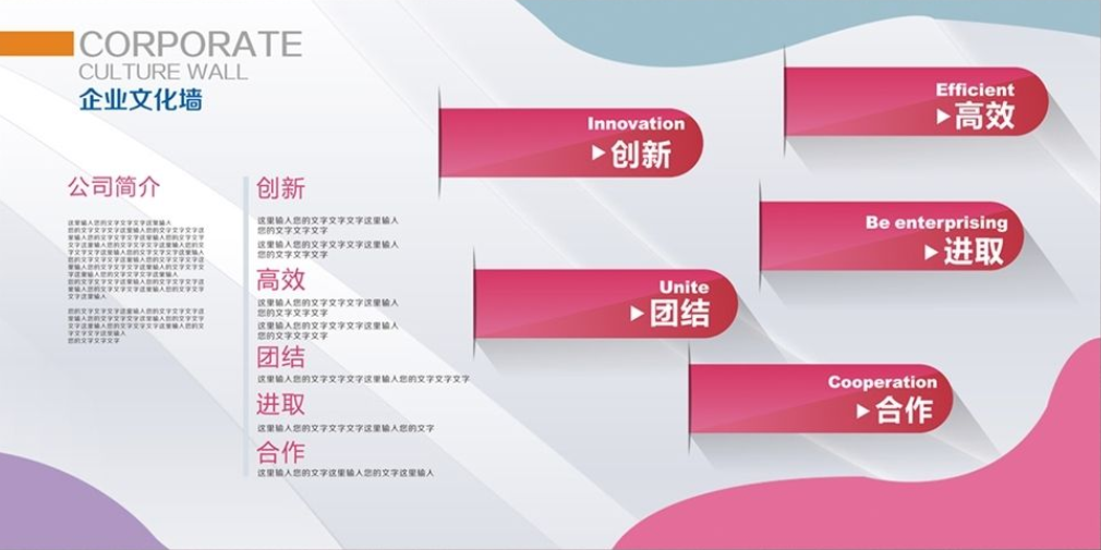 大型企業(yè)文化墻公司簡介展板形象墻