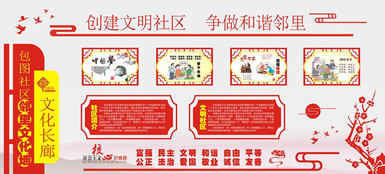 和諧社區(qū)文化墻設(shè)計